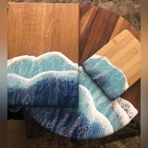 Ocean wave resin covered cutting/cheese board/ charcuterie board